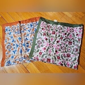 2 Vintage Glentex Sheer Paisley Mod Square Neck Scarf. "B"